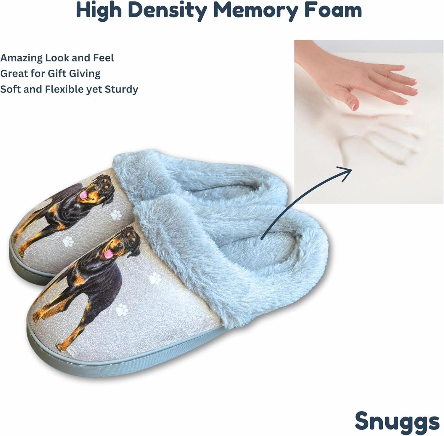 E&S Pets Snugg Slippers for Pet Lovers - Memory Foam House Slippers for Women - Plush Faux Fur Lining - Non-Slip Sole - 32 Dog and Cat Breeds