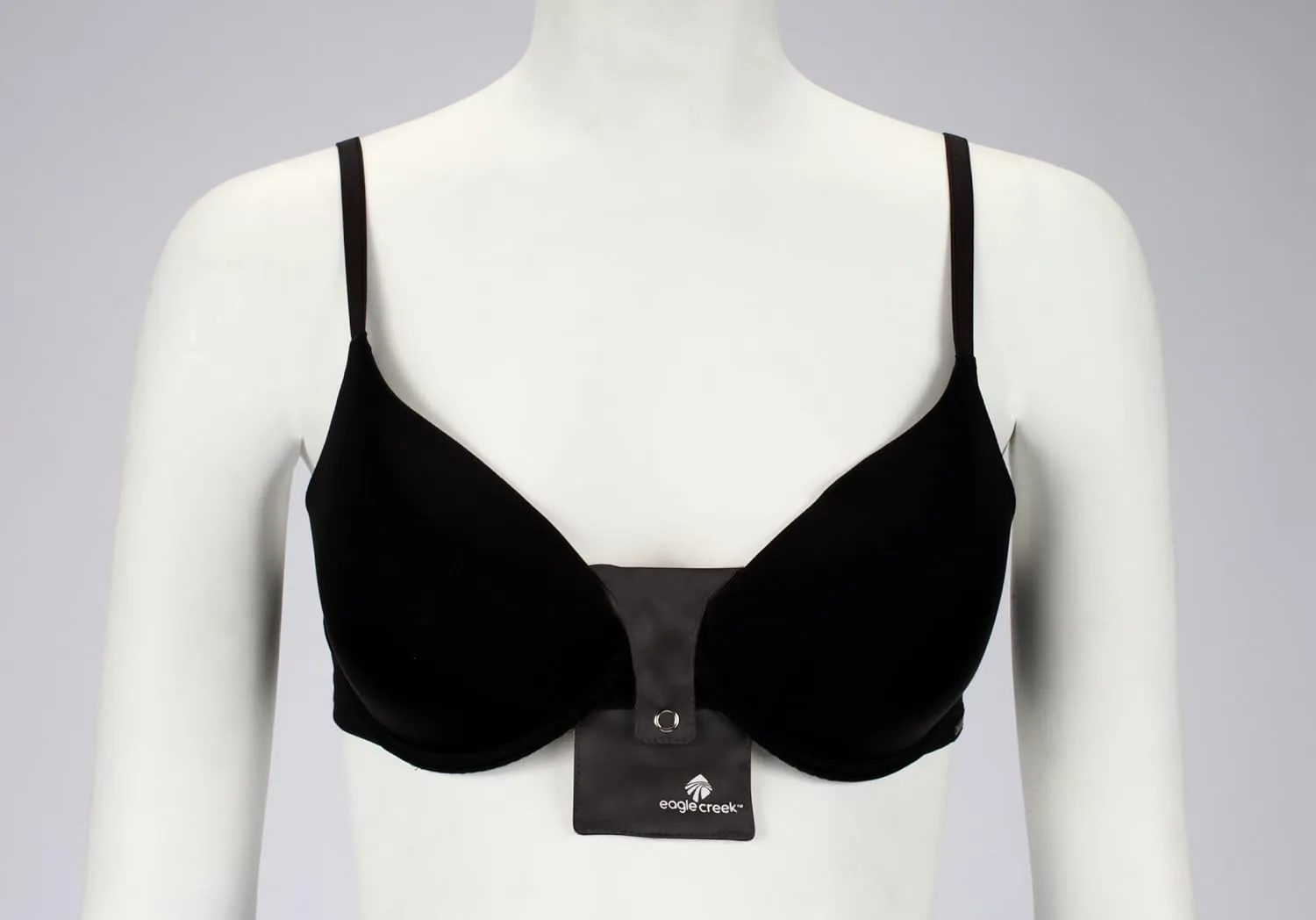 eagle creek Silk Undercover Bra Stash Travel Wallet to Keep Money and Credit Cards Secure - Breathable Silk with Moisture Resistant Lining, Black