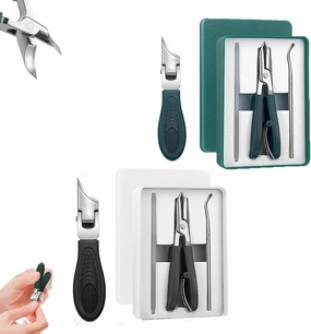 Eagle Beak Nail Clippers, Eagle Beak Beveled Nail Clippers, Three Sets of Beveled Nails Clippers, Wide Jaw Opening Anti Slanted Super Sharp for Thick Nails, Seniors & Ingrown Care (Black Green)