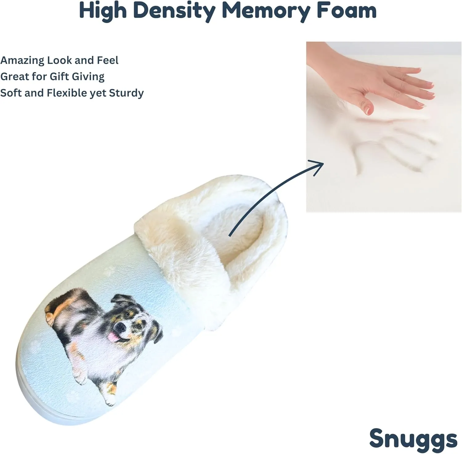 E&S Pets Snugg Slippers for Pet Lovers - Memory Foam House Slippers for Women - Plush Faux Fur Lining - Non-Slip Sole - 32 Dog and Cat Breeds