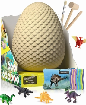 EARTH'SCODE Jumbo Dinosaur Eggs Excavation Dig Kit, Dino Egg with 12 Unique Dinosaurs Toys Inside, Discover Dinosaurs Archaeology Science STEM Crafts Best Holiday & Birthday Gifts for Boys & Girls