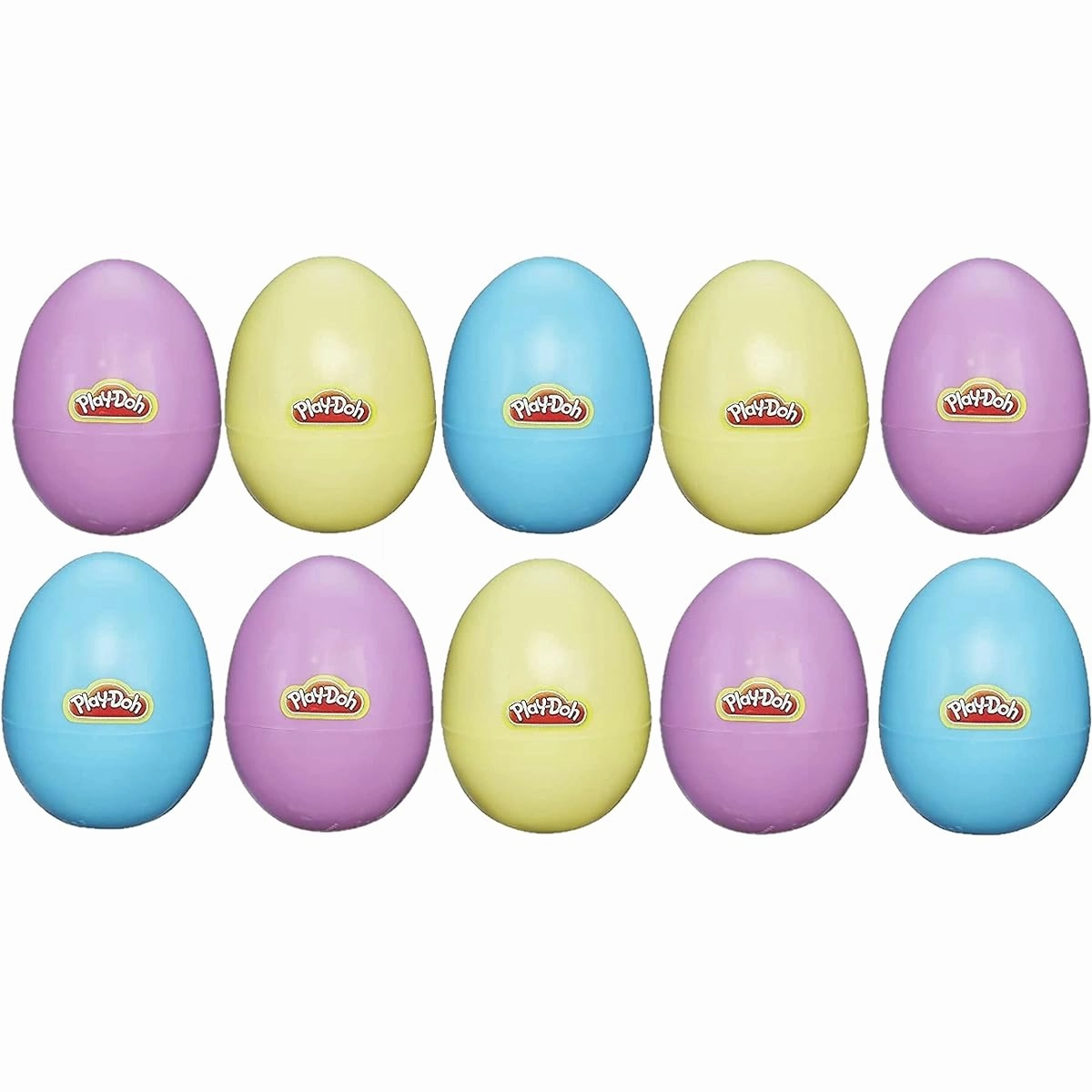 Easter Eggs with Modeling Clay - Pack of 10 Colorful Spring Activities - Use Your Imagination to Mold Dough Compound - Great for Easter Baskets and Party Favors - Endless Fun for Kids - Ages 2 