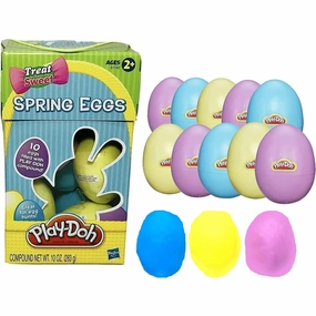 Easter Eggs with Modeling Clay - Pack of 10 Colorful Spring Activities - Use Your Imagination to Mold Dough Compound - Great for Easter Baskets and Party Favors - Endless Fun for Kids - Ages 2 