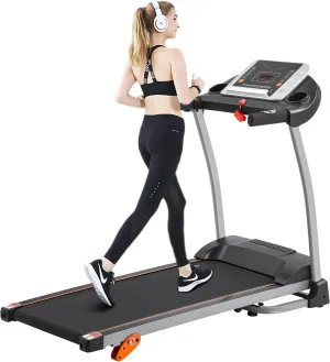 Easy Folding Treadmill for Home Use, 1.5HP Electric Running, Jogging & Walking Machine with Device Holder & Pulse Sensor, 3-Level Incline Adjustable Compact Foldable