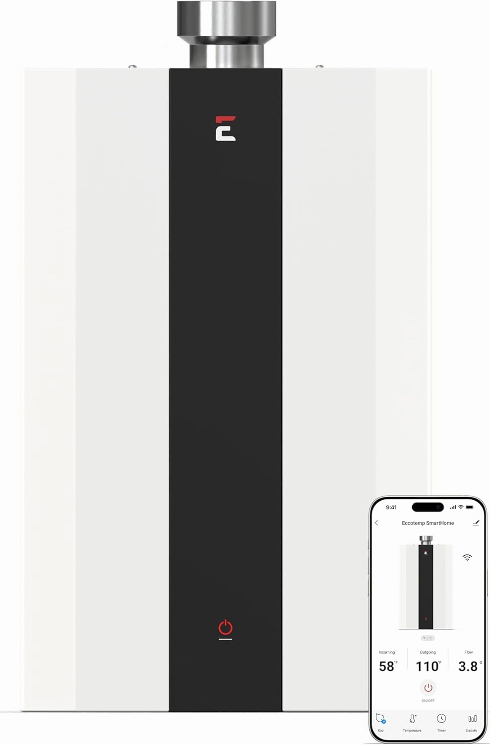 Eccotemp Smart Home Indoor 4.0 GPM Liquid Propane Tankless Water Heater