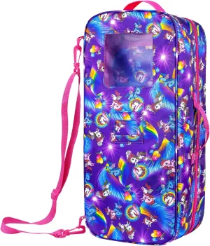 Ecore Fun Doll Travel Carrier Unicorn Doll Storage Suitcase Great Fit for 18 Inch Girls Doll Case with Multi-Pocket