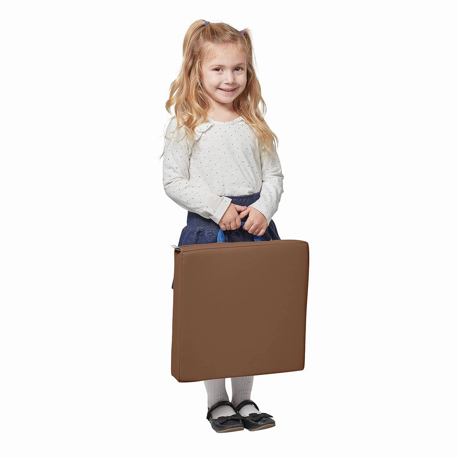 ECR4Kids SoftZone Floor Cushions, Square, Flexible Seating, Chocolate, 6-Piece