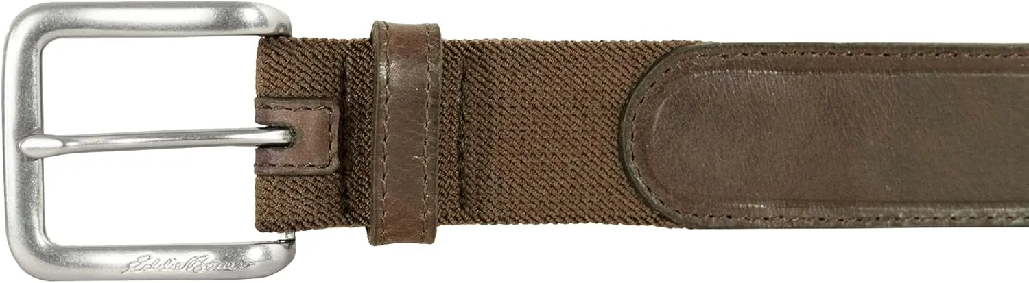 Eddie Bauer Men's Leather Belt | Casual | Everyday | Jeans | Trousers | Chinos | Metal Buckle