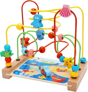 Educational Wooden Bead Maze Set for Developing Cognitive Skills, sea, optional