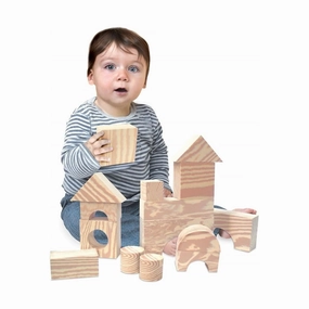 Edushape Wood-Like Soft Blocks, 30 Pieces - Nurture Imagination and Spark Creativity Toys Ideal Birthday Present - for Kids Aged 3 
