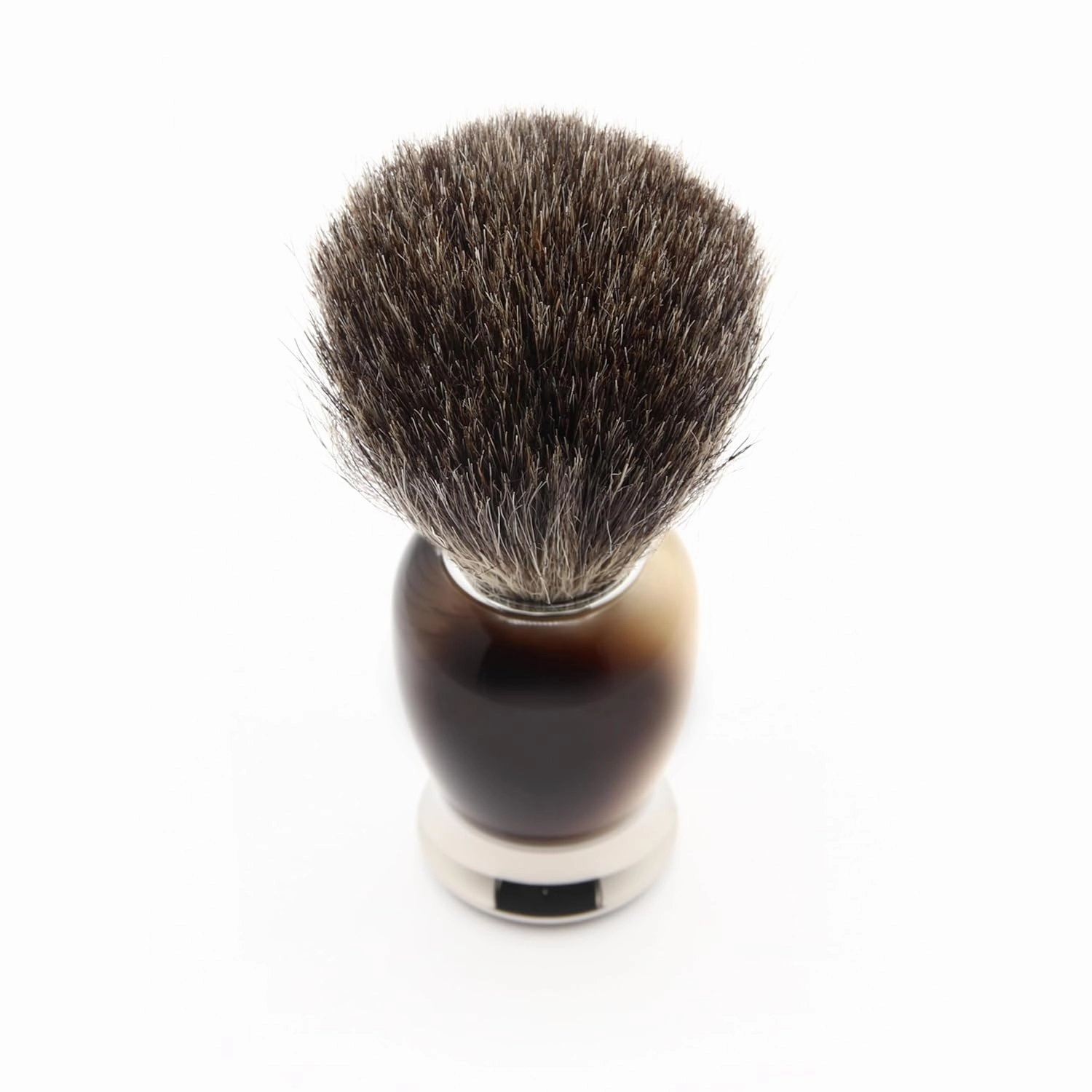 Edwin Jagger S81M582AMZ Imitation Light Horn & Nickel Classic Shaving Set with Pure Badger Shaving Brush and Mach 3 Razor for Shaving Cream or Soap for Men