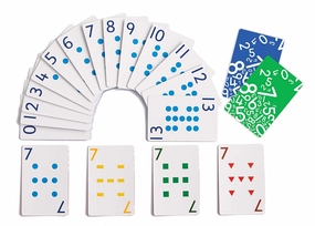 edxeducation School Friendly Playing Cards - In Home Learning Game - Set of 8 Decks - 448 Cards - Multicolored Patterned Cards Numbered 0-13 - Teach Counting and Probability