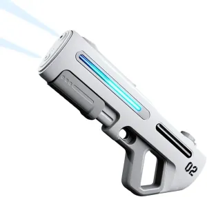 Electric Water Gun for Kids Adults, 2025 New Powerful Automatic Squirt Gun Watergun, Long Range Electric Water Blaster with LED, Outdoor Pool Toy Gift (White)