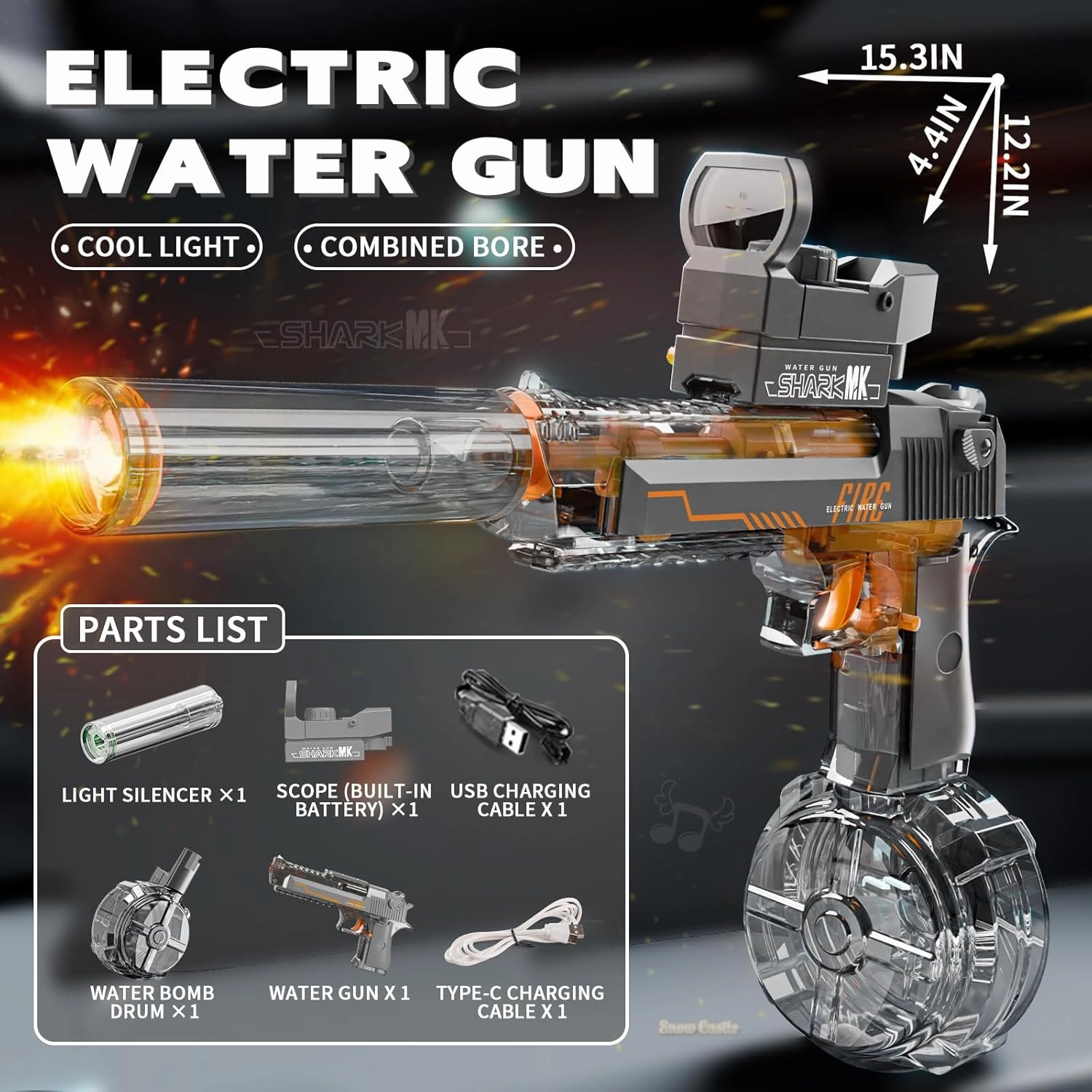 Electric Water Gun, Water Guns for Adults, Large Capacity High Powered Squirt Electric Water Gun, Range 28-32 FT, Summer Water Pistol Toys for Pool Party Beach Outdoor