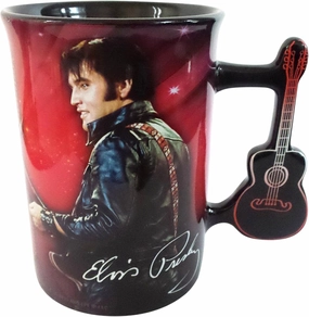 Elvis Presley Iconic 68' Comeback Collectible Mug – 16 oz Ceramic with Unique Guitar Handle, Officially Licensed - Perfect For Elvis Fans