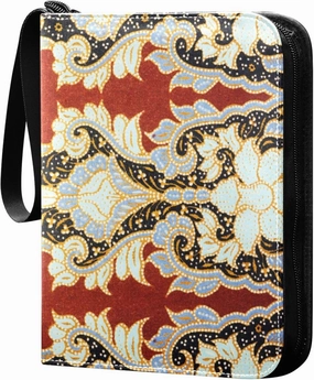 Exnundod Traditional Ethnic Flowers Trading Card Binder for Cards, Colorful Card Album 4-Pockets for 400 Cards with Removable Sleeves PU Baseball Card Holder Football Sports Card Collection
