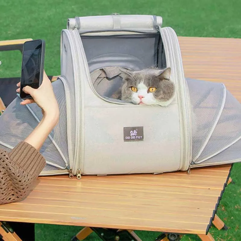 Expandable Large 2 Color Cat Carrier Backpack