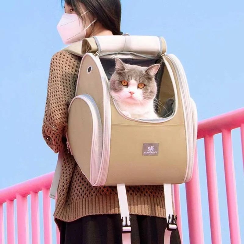 Expandable Large 2 Color Cat Carrier Backpack
