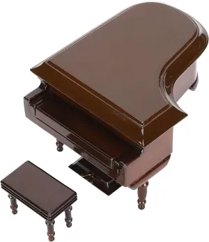 Exquisite Wooden Mini Piano Model Display, Decorate The Piano Model Ornament with Bench Miniature Piano Model for Decorating Home Coffee House Ornament