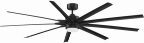 Fanimation Odyn 84 inch Indoor/Outdoor Ceiling Fan with Black Blades and LED Light Kit, Black