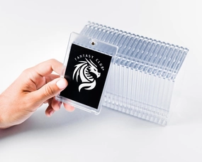 FANTASY CLUB | 25 One-Touch Magnetic Card Holders – Ultra Clear, 35pt Fit, and 99.8% UV Protection | Secure No-Screw Closure for Standard Size Cards | Showcase and Protect Your Best Pulls