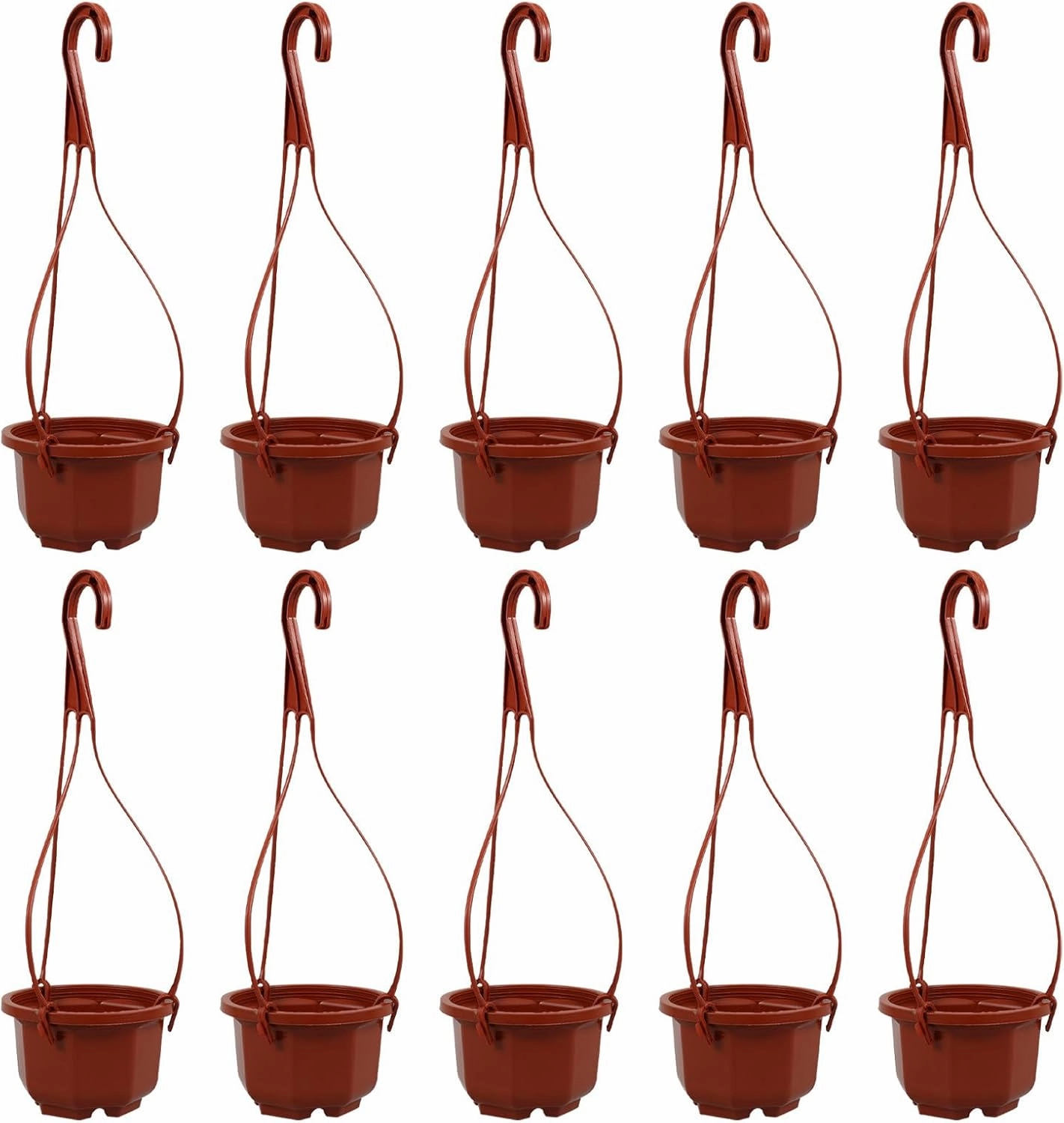 Farmhouse Wall Flower Basket 10 Pack Hanging Planter Set, Hanging Plant Pot Basket with Removable Hook, Hanging Flower Pot for Indoor Outdoor Hanging Orchid Flowerpot