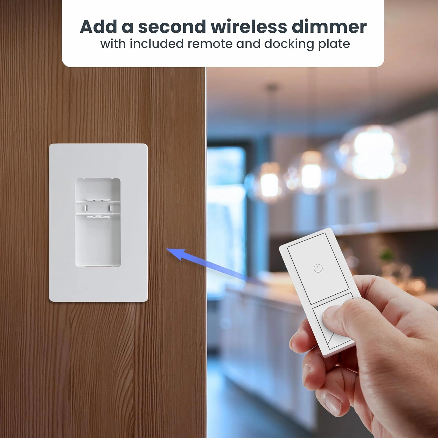 Feit Electric Smart WiFi Dimmer Switch with Remote, Single-Pole/3-Way, Voice Control with Alexa & Google Asst, Wireless Wall-Mount Remote, App Control, Neutral Wire Required, DIM/Button/WiFi White