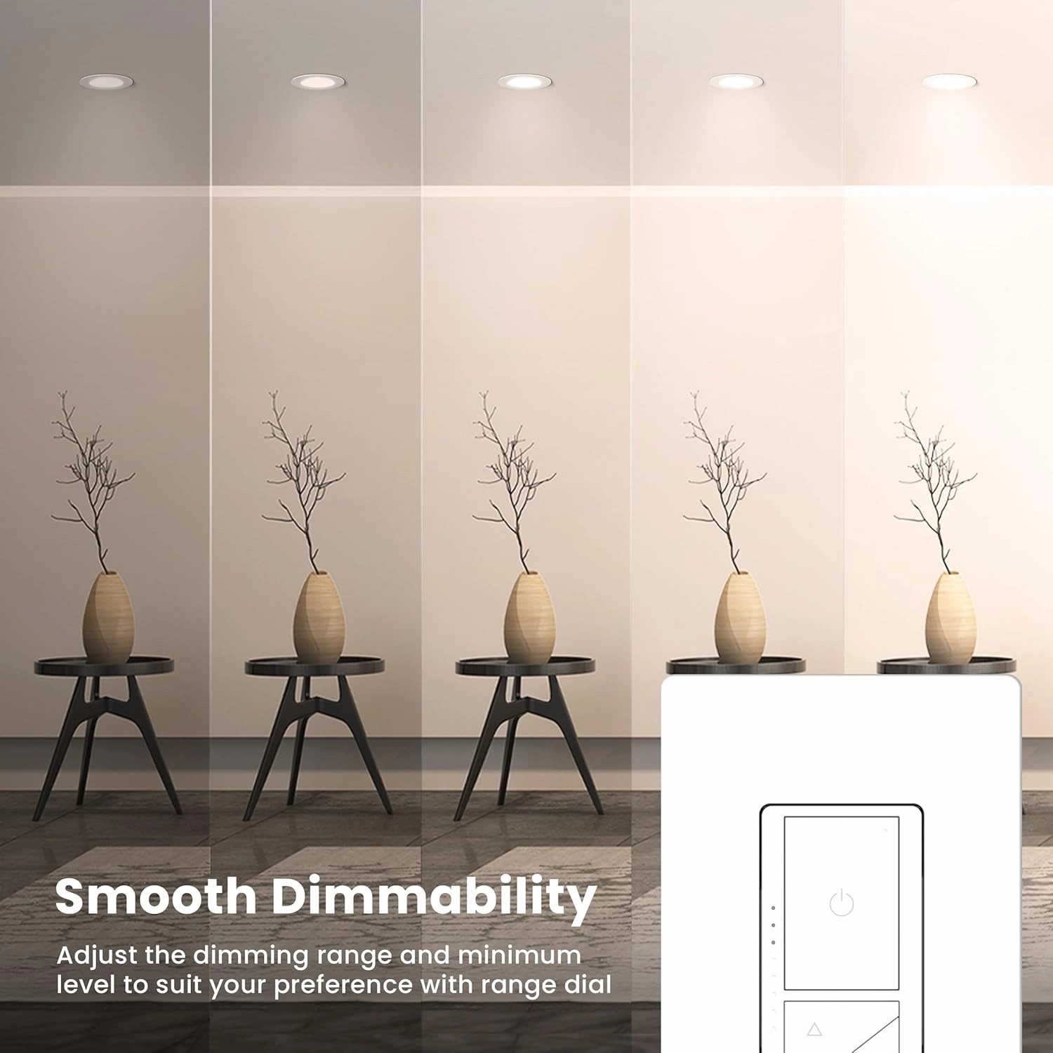 Feit Electric Smart WiFi Dimmer Switch with Remote, Single-Pole/3-Way, Voice Control with Alexa & Google Asst, Wireless Wall-Mount Remote, App Control, Neutral Wire Required, DIM/Button/WiFi White