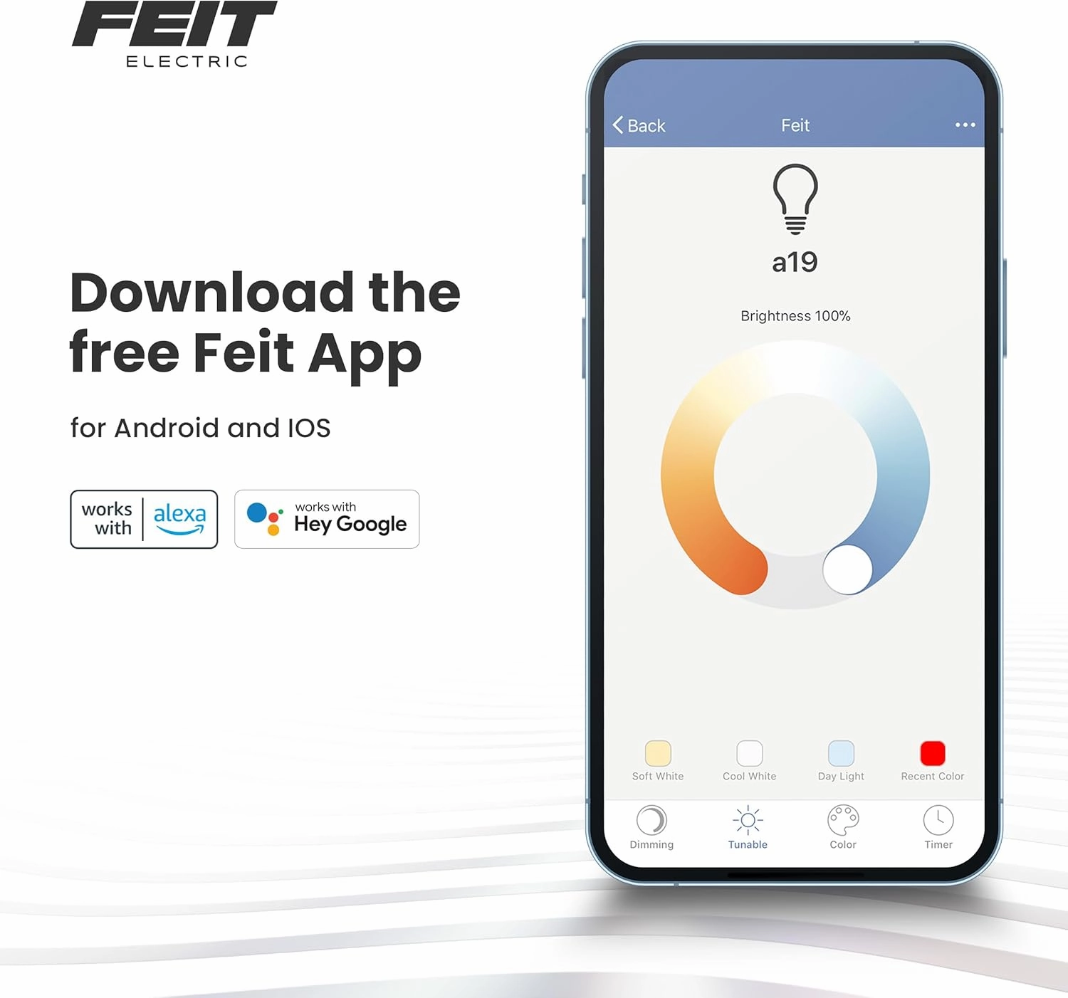 Feit Electric Smart WiFi Dimmer Switch with Remote, Single-Pole/3-Way, Voice Control with Alexa & Google Asst, Wireless Wall-Mount Remote, App Control, Neutral Wire Required, DIM/Button/WiFi White