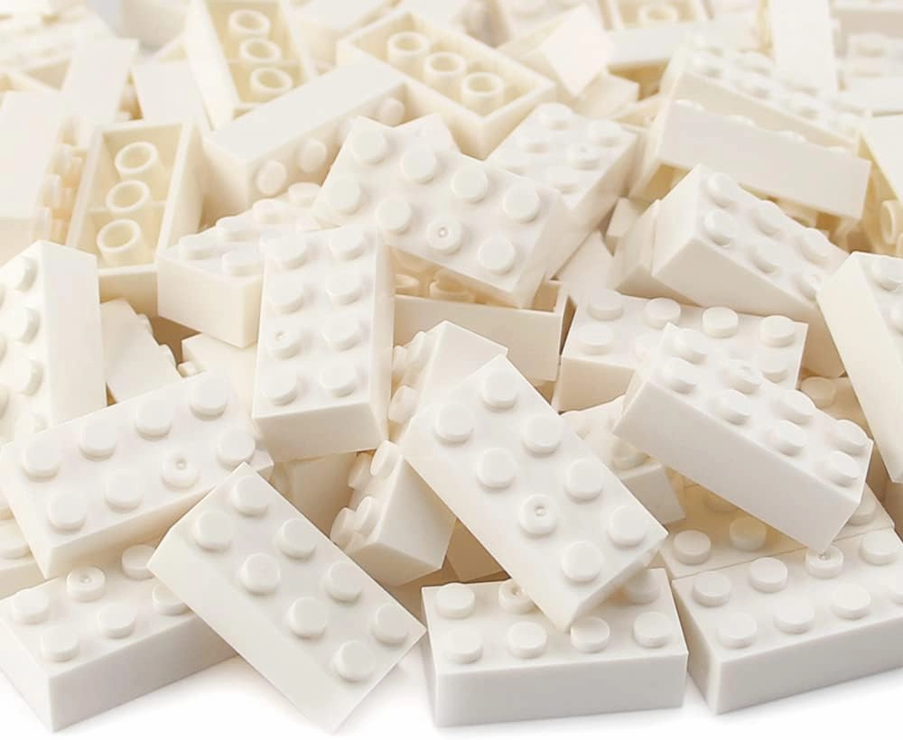 Feleph 320 Pieces 2x4 White Bricks Parts Classic Building Blocks Creative Play Set Toy Accessories Combine with 3001 Major Brick Brands (White)