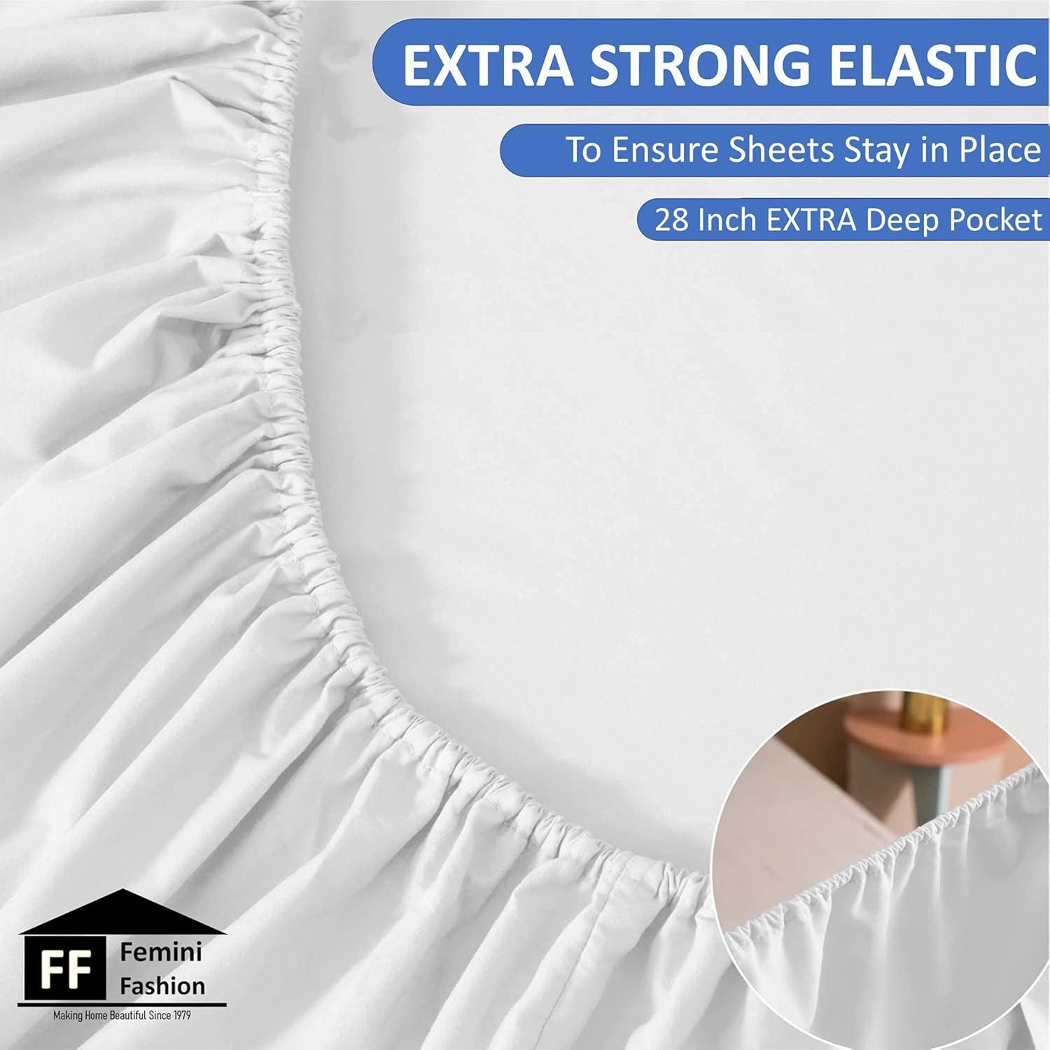 Femini Fashion Extra Deep Pocket 800 Thread Count 100% Egyptain Cotton Sheet Set, [4 PCs] 28 Inch Extra Deep Pockets, Long Staple Combed Cotton Bedsheets, Silky Sateen Weave (Full, Chocolate)
