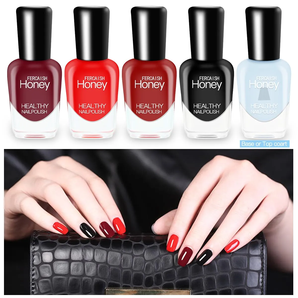 FERCAISH 20 Bottles Non Toxic Nail Polish Set, Eco-Friendly Easy Peel Off and Quick Dry Water Based Nail Polish for Women, Teens, Kids