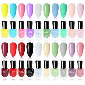 FERCAISH 20 Bottles Non Toxic Nail Polish Set, Eco-Friendly Easy Peel Off and Quick Dry Water Based Nail Polish for Women, Teens, Kids