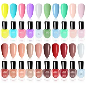 FERCAISH 20 Bottles Non Toxic Nail Polish Set, Eco-Friendly Easy Peel Off and Quick Dry Water Based Nail Polish for Women, Teens, Kids