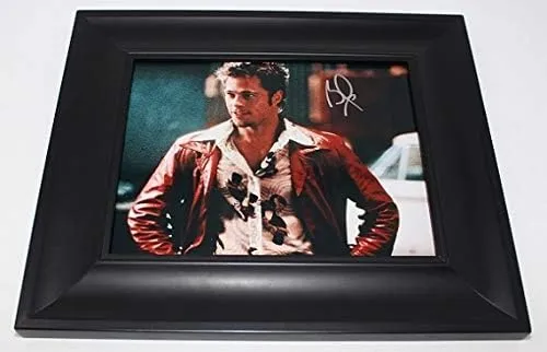 Fight Club 'Tyler Durden' Genuine Brad Pitt Hand Signed Autographed 8x10 Glossy Photo Gallery Framed Loa