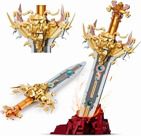 Finger Rock King's Sword Building Blocks Set for Adults, Legendary Sword Building Kit with a Base for Display, 1142 PCS Classic Toy Weapon Model Collection Gifts for Teens Boys 10 