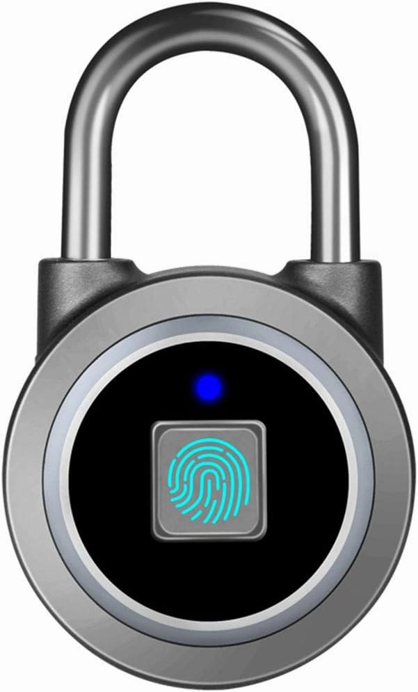 Fingerprint Padlock, Bluetooth Lock, Mobile APP, MEGAFEIS Smart Padlock with Keyless Biometric, Water Resistant, Suitable for Gym, Sports, Bike, School, Locker and Storage(Grey)