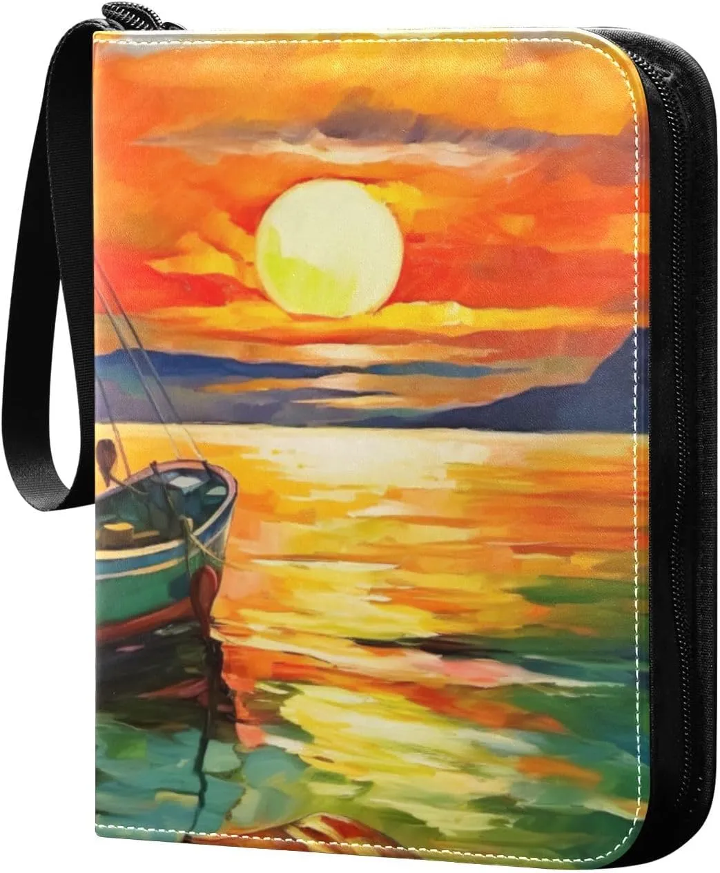 Fishing Painting Card Binder, 400 Pockets Card Holder with 50 Sleeves, Sturdy Card Holder Folders for Game Cards & Sports Cards