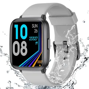 Fitness Tracker Watch with Heart Rate Monitor, Large Screen Activity Tracker with Pedometer, Sleep Monitor, Calories & Step Counter, 5ATM Waterproof Smart Watch for Women Men Fitness Watch for Sports