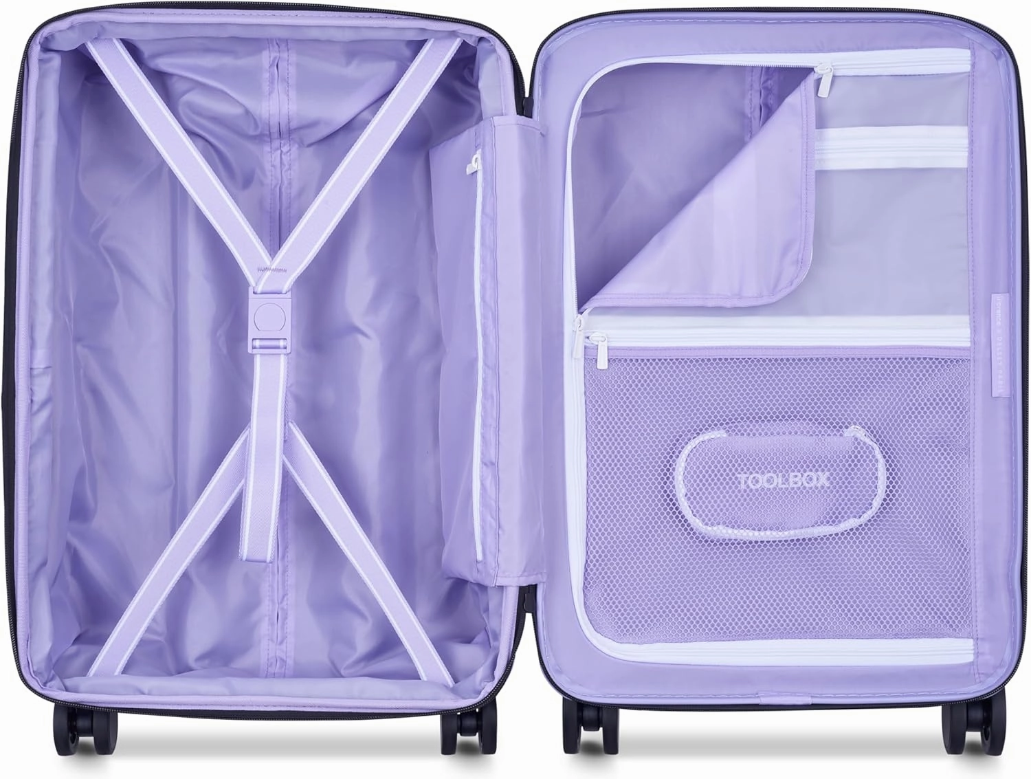 florence by mills Spin Me Away Hardside Expandable Luggage with Spinner Wheels, Lavender, 2 Piece Set (20/29)