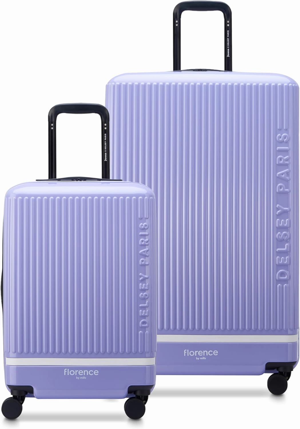 florence by mills Spin Me Away Hardside Expandable Luggage with Spinner Wheels, Lavender, 2 Piece Set (20/29)