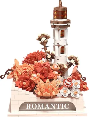 Flowers Building Set, 1116 Pieces with Original Scene Music, Gifts for Adults and Children.(White 21164)