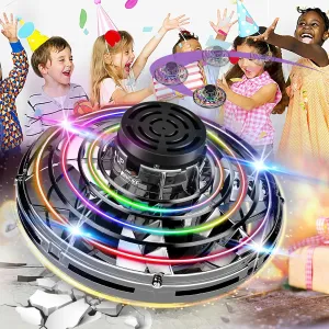 Flying Spinner, FingerToys Magic Flying Spinner, Mini Drones for Kids Adults, Hand Operated Drones Small Sensor Flying Ball Toy with LED Light Indoor Outdoor Mini UFO Drone Toy for Boys Girls Gift