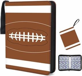 FOME 9-Pocket Football Trading Card Binder, Fits 900 Cards, 3 Rings Expandable, Archival-Safe, Waterproof, Dust-Proof, Transparent Pocket Pages for Display