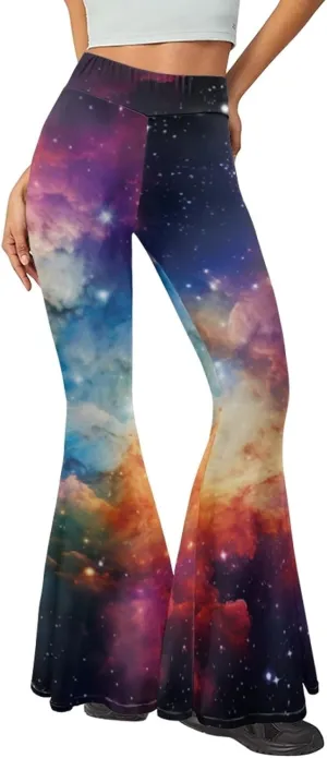 Forchrinse Music Piano Flared Pants for Women Wide Leg Pants Stretchy Yoga Leggings Bootcut Causal Pazallo Pants,XS-2XL