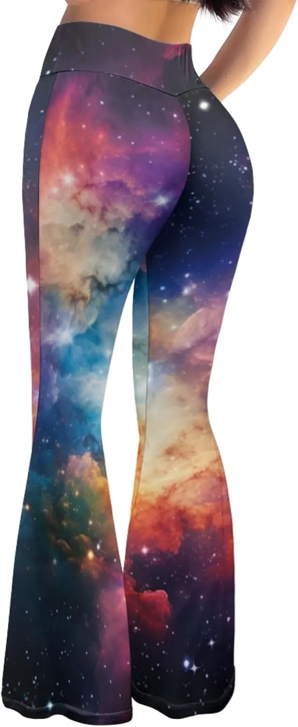 Forchrinse Music Piano Flared Pants for Women Wide Leg Pants Stretchy Yoga Leggings Bootcut Causal Pazallo Pants,XS-2XL