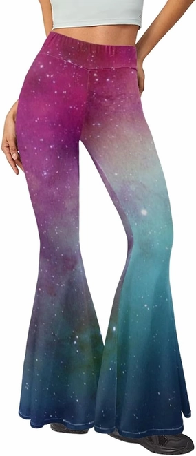 Forchrinse Music Piano Flared Pants for Women Wide Leg Pants Stretchy Yoga Leggings Bootcut Causal Pazallo Pants,XS-2XL
