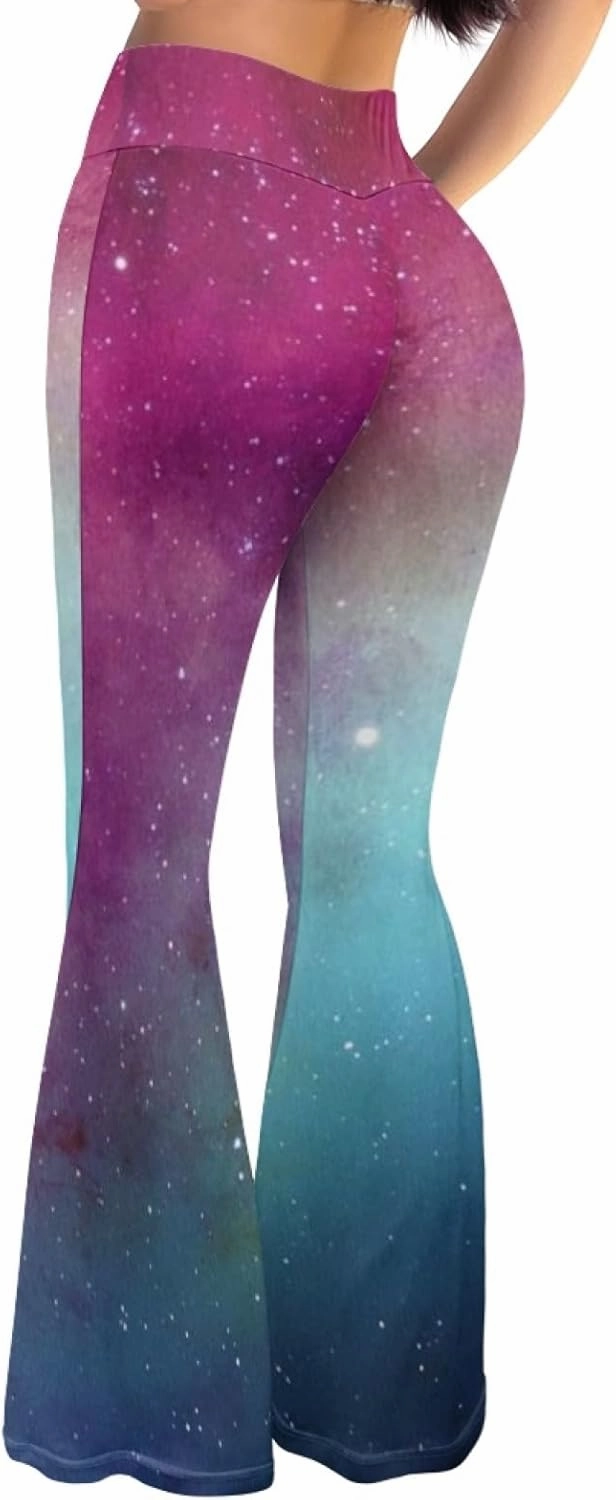 Forchrinse Music Piano Flared Pants for Women Wide Leg Pants Stretchy Yoga Leggings Bootcut Causal Pazallo Pants,XS-2XL