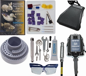 Foredom K.5202 Deluxe Woodcarving Kit, 2 Handpieces with MAMH-2 Base Mount Motor Hanger, 115v