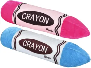 Forest & Twelfth 14” Stuffed Crayons 2Pcs Crayon Plush Toy Set - Soft and Huggable Blue and Pink Crayon Prop Toys for Imaginative Play and Learning, Comfy Pencil Pillow Plush